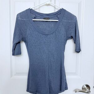 Express Women's Short Sleeve Blue Tee